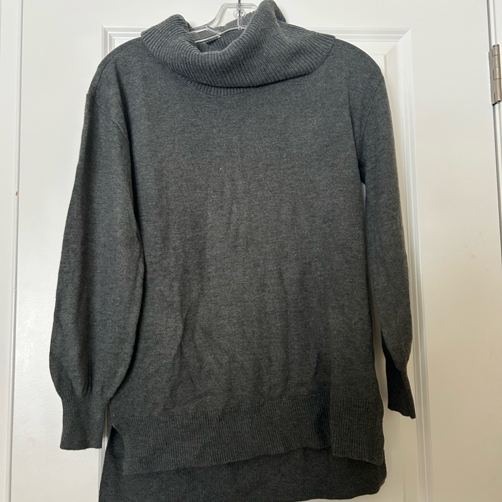 LOFT Charcoal Cowl Neck Sweater